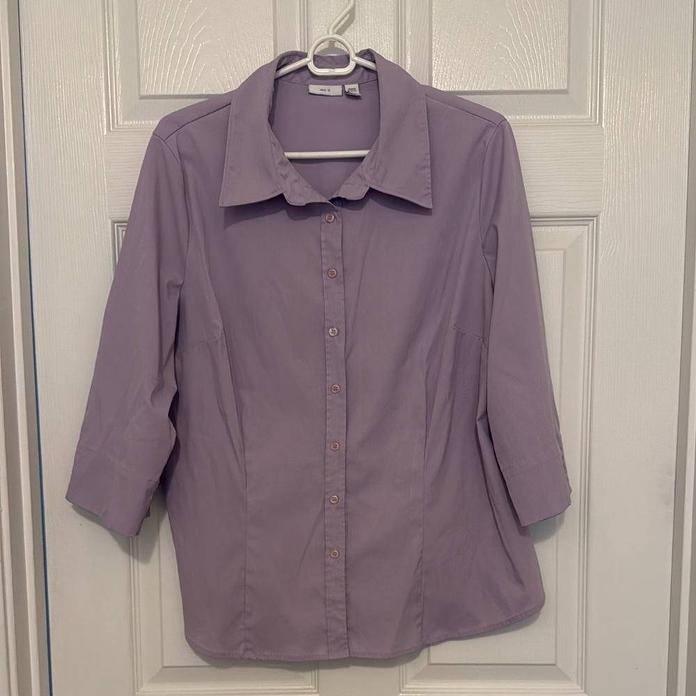 Apt. 9 Purple Blouse  Collar Fitted Size 1X